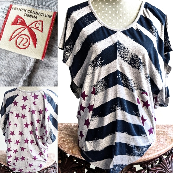 FRENCH CONNECTION Stars and Stripes Top - Picture 1 of 9